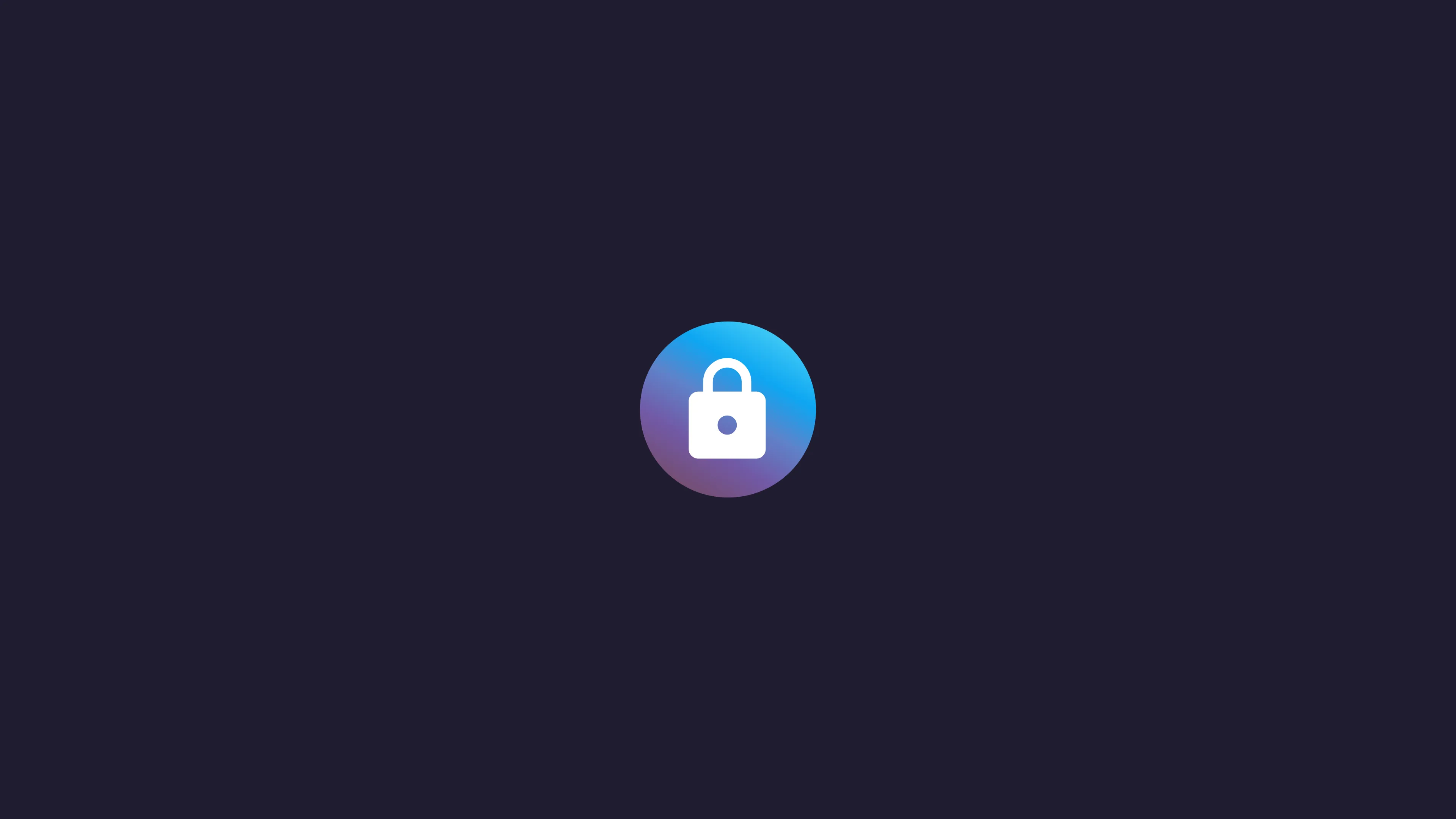 The Secureblue logo: a white padlock in a blue and purple gradient circle on a dark background
